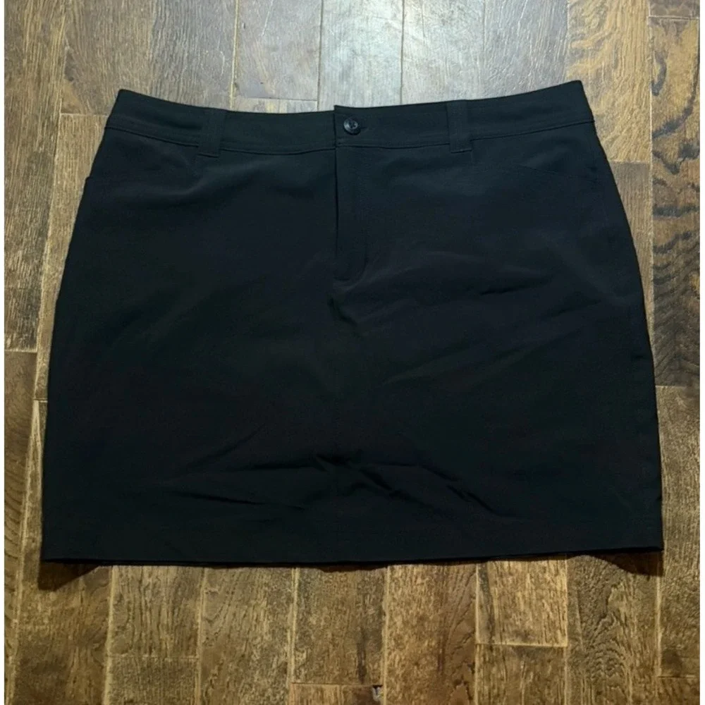 Eddie Bauer Womens Black Active Skort Size 14 Hiking Athletic Skirt with Shorts